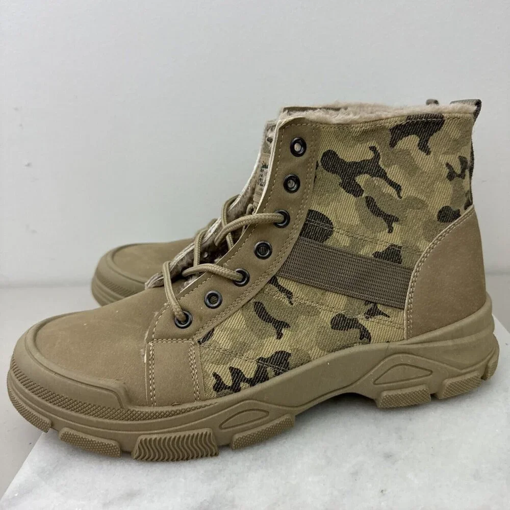 Tactical Camouflage High-top Lace-up Boots for Casual Outdoor Training Hiking